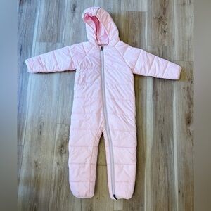 Hanna Andersson Pink Hooded Quilted Snowsuit size 4